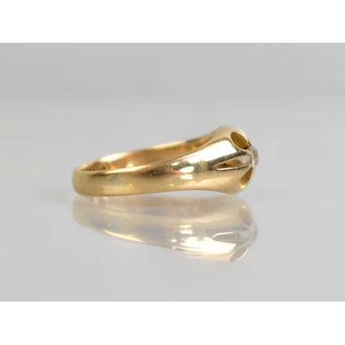 38 - An Edward VII 18ct Gold and White Stone Gypsy Ring, Central Round Cut Stone Measuring 3.4mm Diameter... 