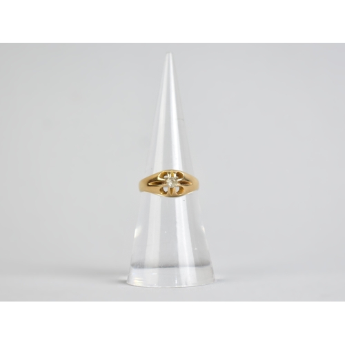 38 - An Edward VII 18ct Gold and White Stone Gypsy Ring, Central Round Cut Stone Measuring 3.4mm Diameter... 