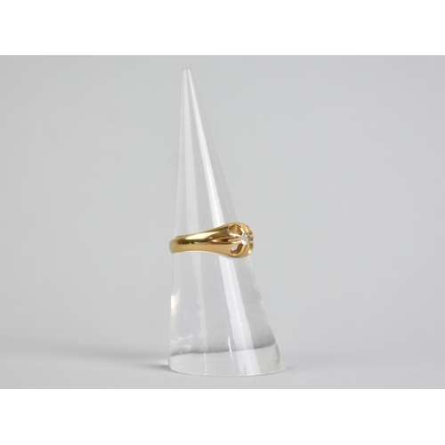38 - An Edward VII 18ct Gold and White Stone Gypsy Ring, Central Round Cut Stone Measuring 3.4mm Diameter... 
