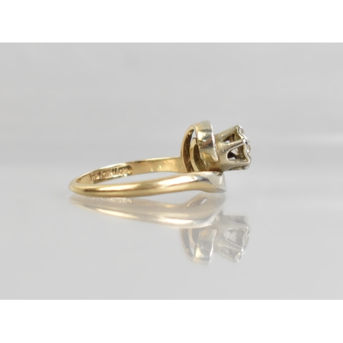40 - A Diamond Solitaire Ring in 14ct Gold By Gothic, Round Cut Stone Measuring 4.2mm Diameter Supported ... 