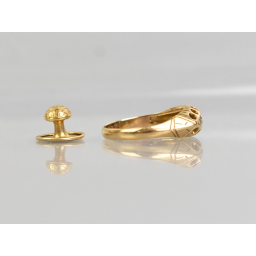 43 - An 18ct Gold and Diamond Five Stone Boat Shape Ring, Size L, Hallmarked for Birmingham 1905, togethe... 