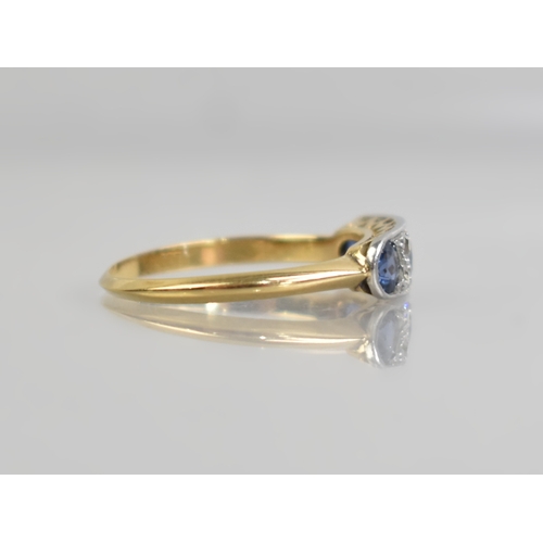 5 - An Early 20th Century 18ct Gold, Sapphire and Diamond Ring, Primary Mixed Oval Cut Stone Measuring 4... 