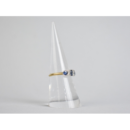 5 - An Early 20th Century 18ct Gold, Sapphire and Diamond Ring, Primary Mixed Oval Cut Stone Measuring 4... 