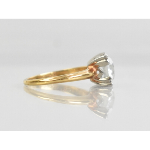 44 - A 14ct Gold and White Sapphire Solitaire Ring, Round Cut Stone Measuring 7.7mm Diameter Approx Suppo... 