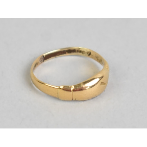 45 - An Antique Fede Ring, Clasp Hands, Rubbed, Hallmark Letter P/d, Size L.5, 2.6gms