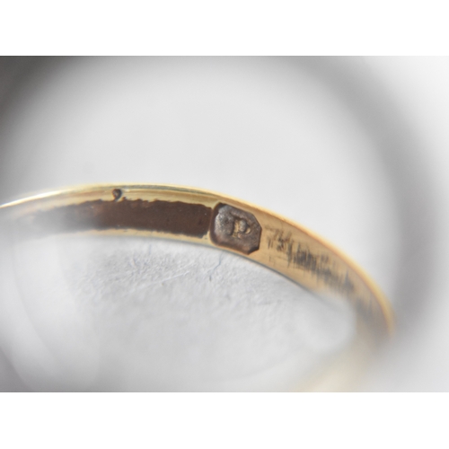45 - An Antique Fede Ring, Clasp Hands, Rubbed, Hallmark Letter P/d, Size L.5, 2.6gms