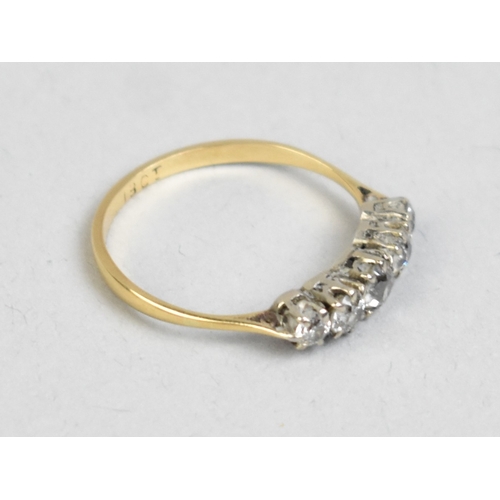4 - An Antique 18ct Gold and Diamond Five Stone Ring, Primary Old European Cut Stone Measuring 3.9mm by ... 