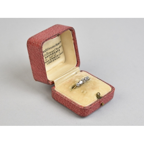 4 - An Antique 18ct Gold and Diamond Five Stone Ring, Primary Old European Cut Stone Measuring 3.9mm by ... 