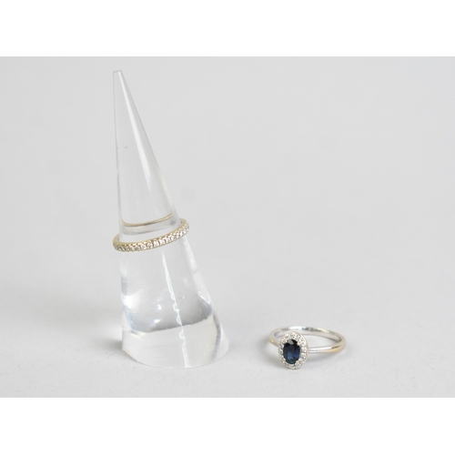 49 - An 18ct Gold, Diamond and Sapphire Doublet Matched Wedding Suite to Comprise Engagement Ring and Hal... 