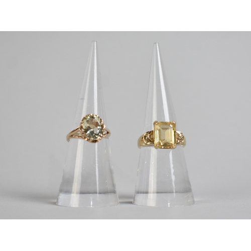 51 - A Collection of Three 9ct Gold Jewelled Rings to include Citrine Mounted Examples Etc, Sizes L,M and... 
