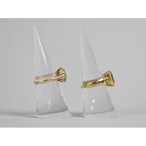 51 - A Collection of Three 9ct Gold Jewelled Rings to include Citrine Mounted Examples Etc, Sizes L,M and... 