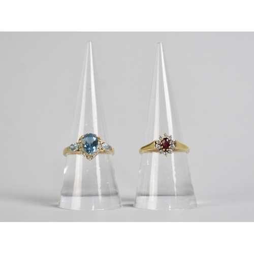 51 - A Collection of Three 9ct Gold Jewelled Rings to include Citrine Mounted Examples Etc, Sizes L,M and... 