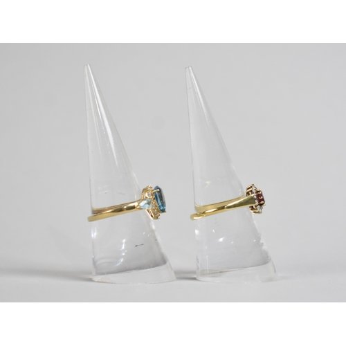 51 - A Collection of Three 9ct Gold Jewelled Rings to include Citrine Mounted Examples Etc, Sizes L,M and... 