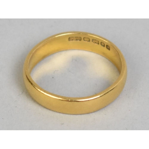 59 - A 22ct Gold Wedding D-Shape Band, Hallmarked for London 1965 and with Makers Mark for Slade and Wool... 