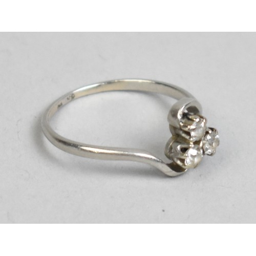 7 - An Antique Three Stone Diamond Ring Set in the Trinity Pattern Comprising Three Old Mine Cut Diamond... 