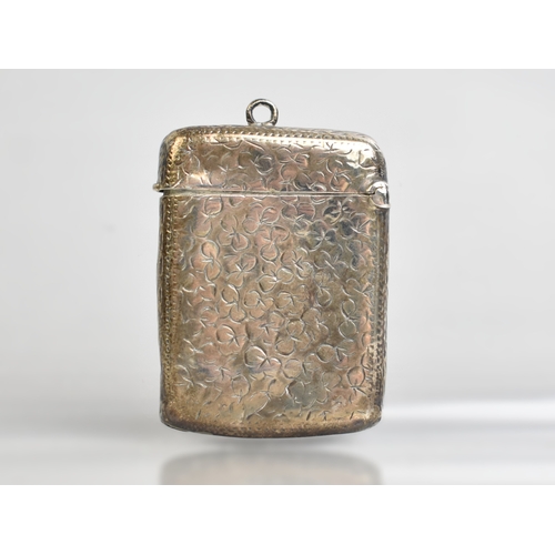 A Late Victorian/Edwardian Silver Vesta Case, Makers Marks J.G