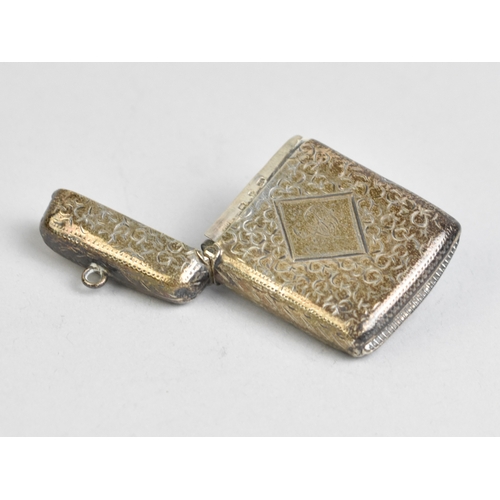 A Late Victorian/Edwardian Silver Vesta Case, Makers Marks J.G