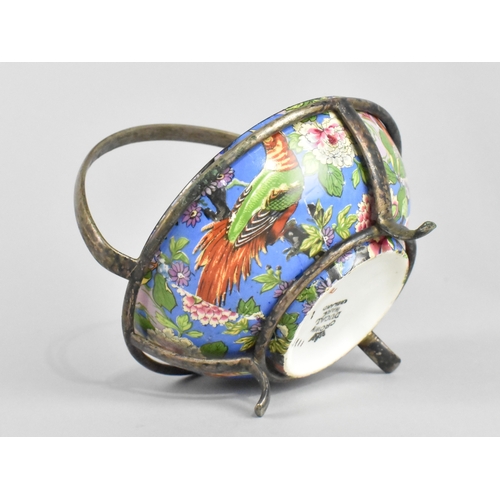 An Art Deco Crown Ducal Blue Chintz Bowl Housed on Silver Plated ...
