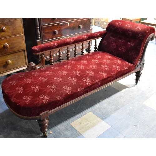 A Late Victorian Mahogany Framed Chaise Longue