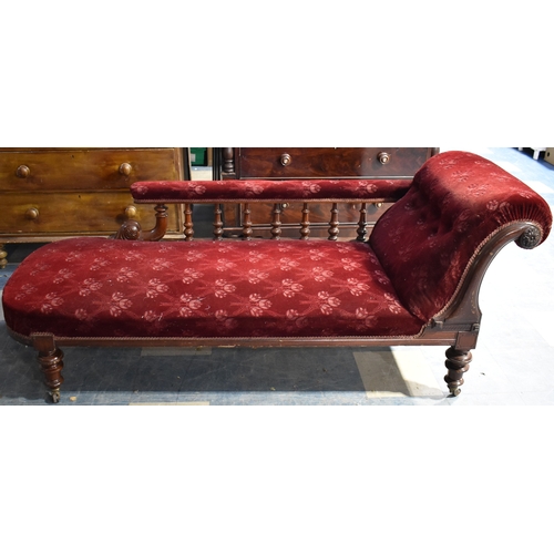 A Late Victorian Mahogany Framed Chaise Longue