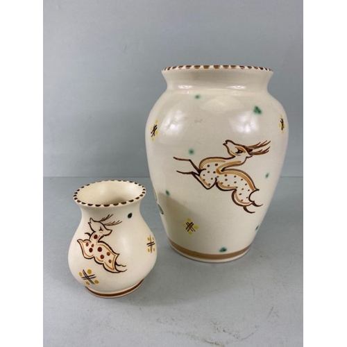 102 - Good collection of Honiton Ware to include jugs, vases, trinket dishes etc, including 'Leaping Deer'... 