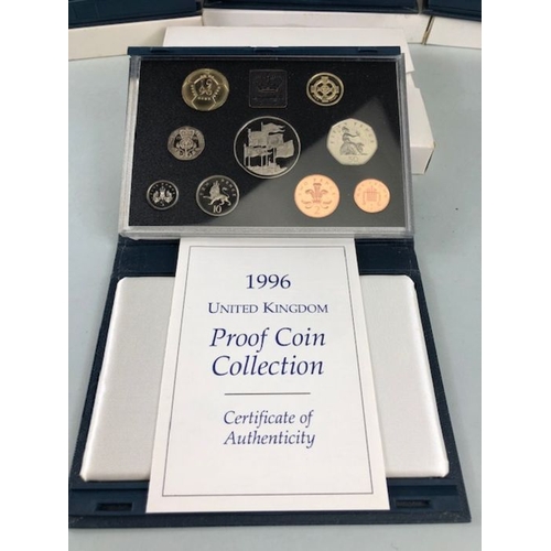 106 - Commemorative /proof coins, collection of cased British proof coin sets to include Royal mint 1990, ... 