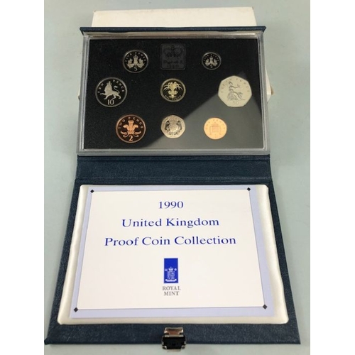 106 - Commemorative /proof coins, collection of cased British proof coin sets to include Royal mint 1990, ... 