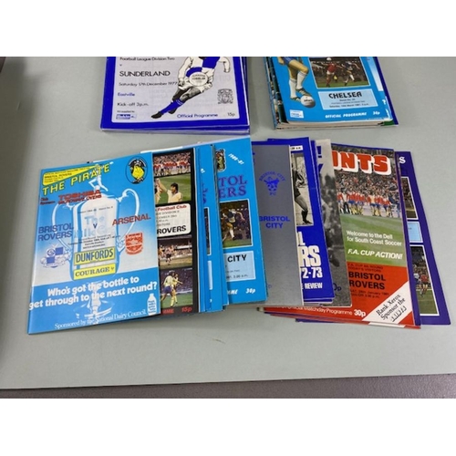 110 - Football interest, collection of  Bristol Rovers football programs from the 70s 80s including Home a... 