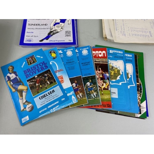 110 - Football interest, collection of  Bristol Rovers football programs from the 70s 80s including Home a... 