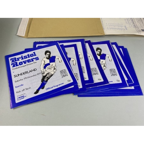 110 - Football interest, collection of  Bristol Rovers football programs from the 70s 80s including Home a... 