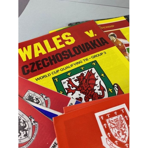 112 - Football interest, collection of Wales international football programs from the 70s 80s to include  ... 