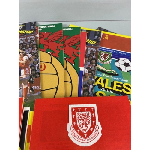 112 - Football interest, collection of Wales international football programs from the 70s 80s to include  ... 