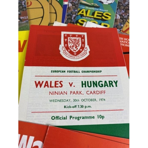 112 - Football interest, collection of Wales international football programs from the 70s 80s to include  ... 