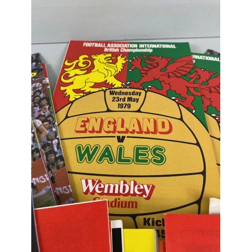 112 - Football interest, collection of Wales international football programs from the 70s 80s to include  ... 