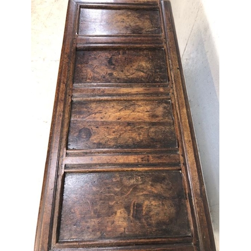 120 - Antique oak chest, Ornately carved European oak chest, 4 panel top with reeded decoration the sides ... 