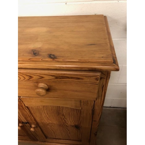 122 - Pine Furniture, 20th century honey pine 2 door cupboard with 2 drawers above approximately 100 x 46 ... 