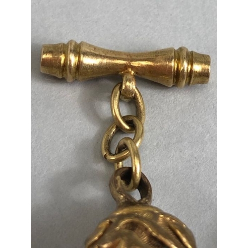 13 - Pair of Antique Gold/ Gold Gilt cufflinks with ball ends with raised floral decoration