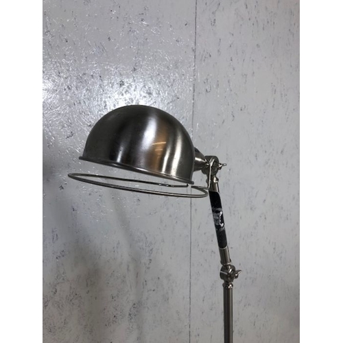 137 - Adjustable lamp, modern industrial style standard work lamp in polished metal finish approximately 4... 