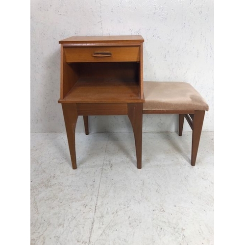 154 - 20th century furniture, 1970s CHIPPIE telephone table with pull out stool and pull out writing space... 