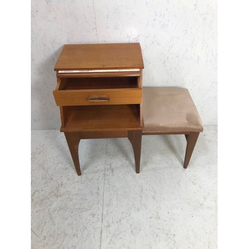 154 - 20th century furniture, 1970s CHIPPIE telephone table with pull out stool and pull out writing space... 