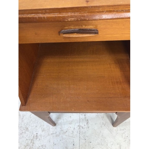 154 - 20th century furniture, 1970s CHIPPIE telephone table with pull out stool and pull out writing space... 