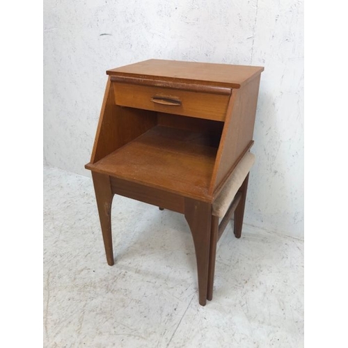 154 - 20th century furniture, 1970s CHIPPIE telephone table with pull out stool and pull out writing space... 