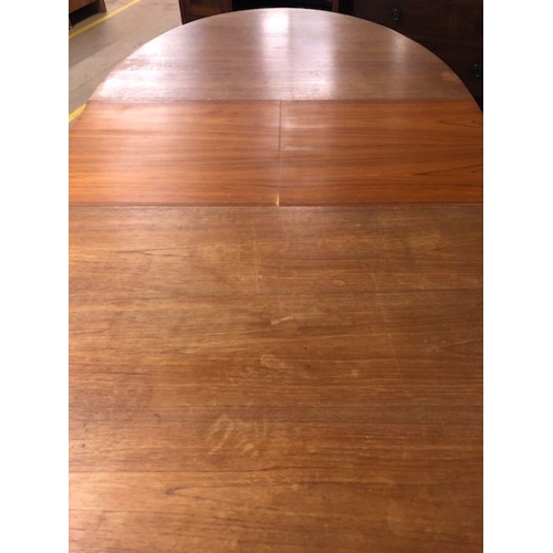 156 - 20th century furniture, Oval extending dining table on square tapered legs with flip out centre sect... 