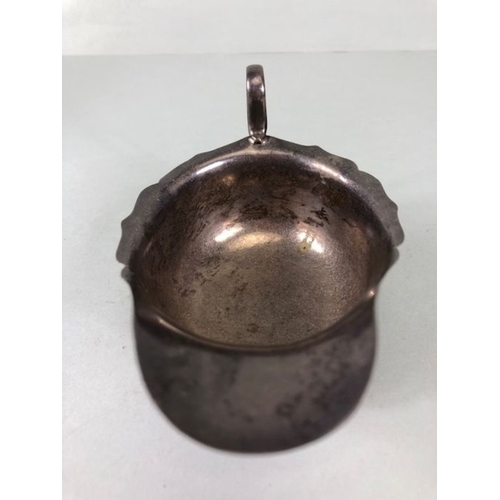 16 - silver, English silver hallmarked sauce boat on 3 legs  Sheffield 1881 approximately 97.3g