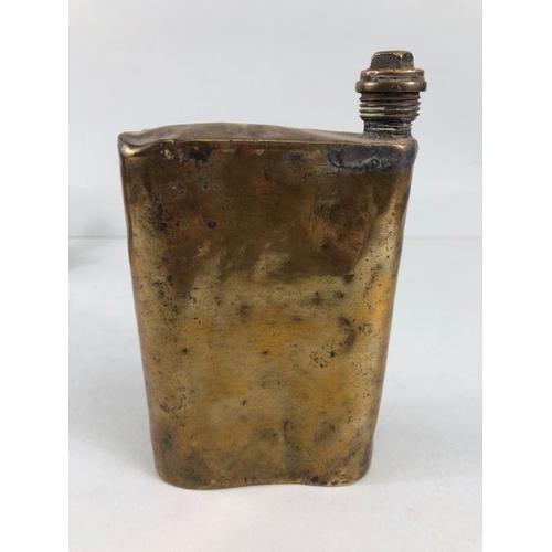 163 - Brass and copper , a collection of items to include an arts and crafts copper NEWLYN box, sculpted s... 