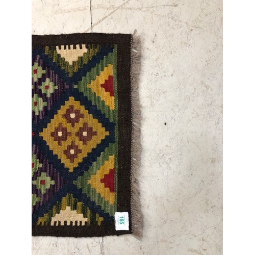 185 - Oriental rug, Hand knotted wool Maimana kilim Runner with geometric patterns 208 x 60cm