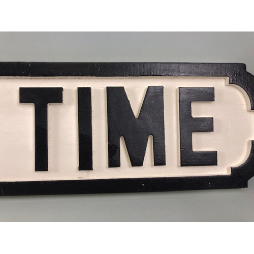 195 - Wooden road type sign COCKTAIL TIME, approximately 84cm long