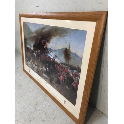 205 - Military interest, large framed military print of the 24th regiment at The Battle of Rorke's Drift, ... 