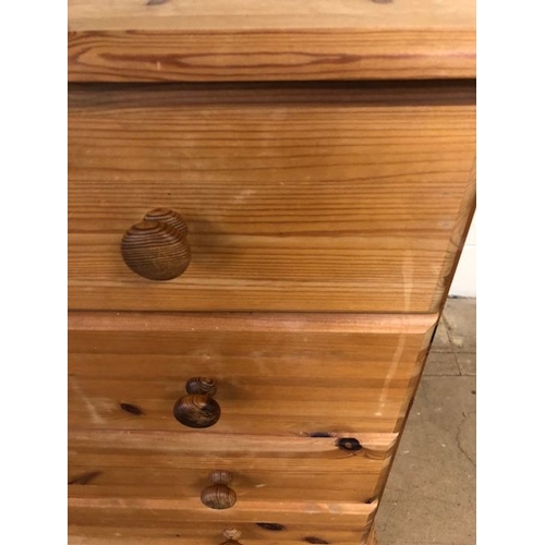 213 - Pine Furniture, modern chest of draws, run of 3 draws with 2 above approximately 80 x 44 x 79cm