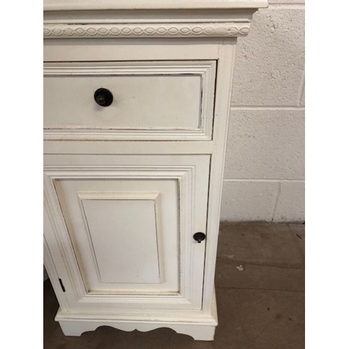 214 - Furniture, Pair of modern bedside cupboards in an off white painted finish both approximately 35 x 3... 